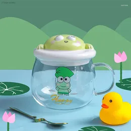 Mugs Cute Little Frog Mark Cup Cartoon Creative Children's Milk Breakfast Coffee With Lid Spoon