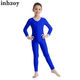 Dancewear Kids Girls Ballet Gymnastics Leotards Long Sleeve Dance Class Exercise Training Jumpsuit Unitard Workout Bodysuit DancewearL240502