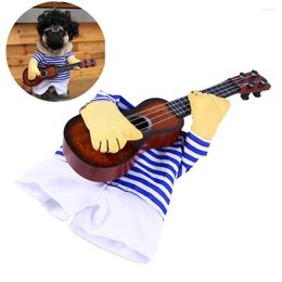 Dog Apparel Holiday Funny Outfits- Fancy Puppy Costume- Cat Clothes Playing Guitar Design Easy To Wear& Off Party