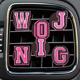 Interior Decorations Pink Letter Cartoon Car Air Vent Clip Outlet Per Conditioner Clips For Office Home Accessories Drop Delivery Otwsv