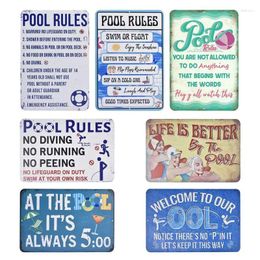 Garden Decorations Swimming Pool Sign Safety Indoor And Outdoor Decorative Signs Metal Warning Rules Tools