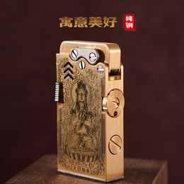 New Nostalgic Style Brass Sculpture Hinery Durable Ejection Dragon Tongue 6th Generation DIY Image Customizable Engraving