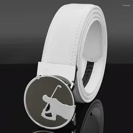 Belts White Belt Men Leather Hair Stylist Automatic Buckle Simple Soft Korean Style Casual Youth Pant