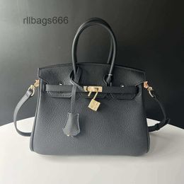 2024 Handbags High Handbag Classic Quality Birknns Cowhide One Leather Tote Womens Strap Fashion Designer Bags Cross Shoulder Lady Long Bag O2DP