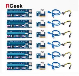 6pcs Golden VER009 USB 30 PCIE Riser VER 009S Express 1X 4x 16x Extender Riser Adapter Card SATA 15pin to 6 pin Power Cable19201003