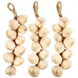 Decorative Flowers 3 Pcs Decorate Simulated Vegetable Skewers Faux Plant Vegetables Model Foam Garlic Hanging