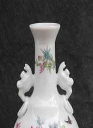 Antique porcelain pastel flower pattern amphora bottle flower arrangement decoration living room decoration crafts8237520