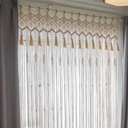 Tapestries Hand-woven Macrame Cotton Door Curtain Tapestry Wall Hanging Art Boho Decoration Wedding Backdrop 160 280cm