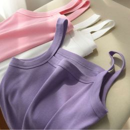 Summer Crop Girls Cotton Tank Tops for Kids Baby Sleeveless Top Teenager Underwear Toddler T-shirts L2405