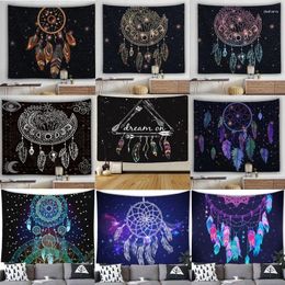 Tapestries Bohemian Dream Catcher Tapestry Feathers Occult Decor Bedroom Hippie Wall Carpet Beach Towel Decoration For Home