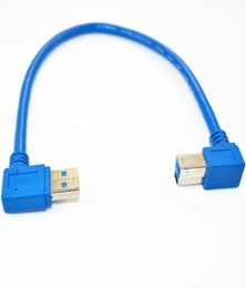 1Ft USB 30 A male plug 90 degree right angle to USB 30 B male right angle Cable6167369