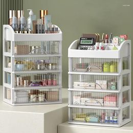 Storage Boxes 1/4 Layers Drawer Makeup Organiser Jewellery Desktop Plastic Transparent Cosmetic Box Brush Lipstick Holder