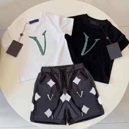 Designer Kids Clothes Summer Sets Boys Tracksuits Casual Letter Baby Girls Kid T shirts Pants infants Children Short Sleeve Set