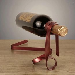 Decorative Plates Magic Floating Ribbon Wine Bottle Holder Rack Stand Bracket Art Decor Kitchen Dining Room Cellar Bar Accesso