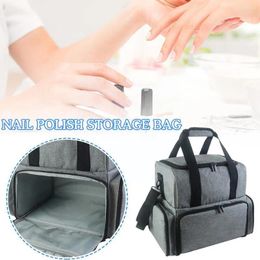 Storage Bags Double Layer Nail Polish Bag Holds 80 Bottles Oil Essential Carry (15ml) Case Organizer Travel Por W3R6