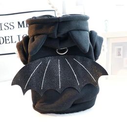 Dog Apparel Bat Wing Clothes Black Hoodie Clothing Cute Ear Hooded Jacket Small Winter Warm Kawaii Outfits Halloween Pet Products