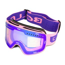 Ski Goggles Ski Goggles with Magnetic Double Layer Polarised Lens Skiing Anti-fog UV400 Snowboard Goggles Men Women Ski Glasses Eyewear case 231113