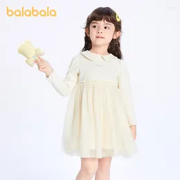 Girl Dresses Balabala Toddler 2024 Spring Dress Mesh Fashion Sweet Comfortable Princess