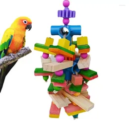 Other Bird Supplies Cage Toys Natural Multi-colored Wooden Blocks Chewing Toy Block Tube Tearing For Small And Medium Parrots
