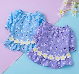 Dog Apparel Floral Dress Princess Summer Style Thin Cat Suspender Skirt Kitten Puppy Small Wedding Dresses Chihuahua Teddy Clothes