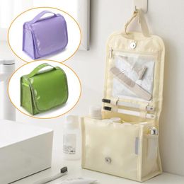 Cosmetic Bags Waterproof Bag Holder Large Capacity Portable Makeup Pouch Solid Color Multi-Pockets For Outdoor Travel