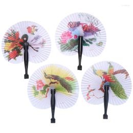 Decorative Figurines Summer Handheld Fan Chinese Folding Hand Printed Paper Gift Wedding Party Decoration Colourful Random 1Pc