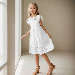 Girl's Dresses Kids Summer Dress Lace Floral Dress For Girls Casual Style Party Dress For Children Teenage Children Clothing 6 8 10 12 14