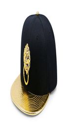 2017 Golden Lion head Snapback Hats Caps Hip Hop Baseball Hats for men women Adjustable cotton PU DJ Street Dance Hat9600956