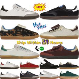Classic designer shoes mens low Wales Bonner OG team sneakers Leopard Cream White Fox Brown Core Black red green women casual Top Leather trainers ourdoor sports shoe