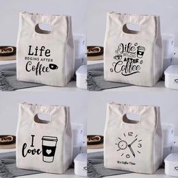 Storage Bags Life Began After Coffee Portable Lunch Thermal Insulated Bento Box Tote Office School Cooler Food Pouch Handbag