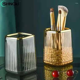 Storage Boxes Exquisite 3-color Makeup Brush Eyebrow Pencil Tube Desk Office Utensils Box Transparent Fresh Simple Shelf