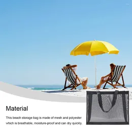 Storage Bags Mesh Beach Bag Clothes Pouch With Shoulder Strap Polyester Handbag Water Bottle Wallets Outdoor Shopping Camping