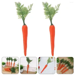 Decorative Flowers 2 Pcs Carrots Showcase Display Props Simulation Vegetable Models Pography Long Decorations Lifelike Adornment Plastic