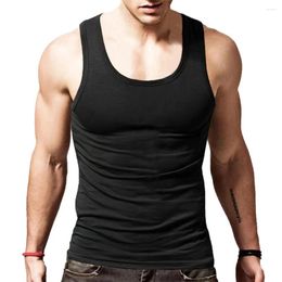 Men's Tank Tops Stylish Men Top T Shirt Athletic Breathable Male O Neck Quick-drying Sleeveless Slim Fit Solid Color Summer