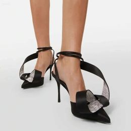 Sexy Women Fashion Sandals Satin Sunmmer Pumps Closed Toe Buckle Ankle Strap Crystal High Heel Shoes 336 d 25dd 25