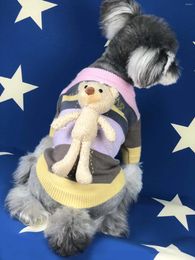 Dog Apparel Clothes Autumn And Winter Sweater Back Bear Cute Teddy Schnauzer Fighting Pet Knit