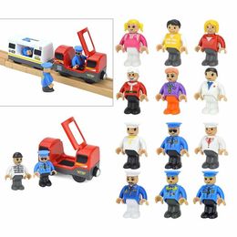 Diecast Model Cars Various small character models railway accessories educational DIY original gifts childrens Biro wooden track toys WX