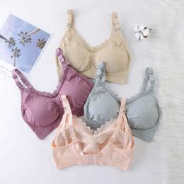 Maternity Intimates During pregnancy womens breasts are fed with underwear anti sagging bras comfortable and sexy lace d240517