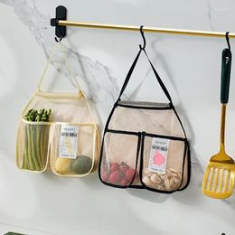 Storage Bags Mesh Net Reusable Hanging Fruit Vegetable Garlic Onion Organizer Home Hollow Bag Kitchen Accessories