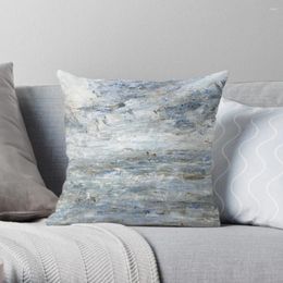 Pillow Abstract Seascape In Grey And Blue Throw Covers Decorative Marble Cover
