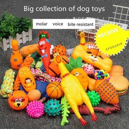 Kitchens Play Food Dog Toy Pet Ball Bone Rope Squeaky Plush Toy Set Dog Interactive Mole Chewing Toy for Small and Large Dogs and Puppy Supplies S24516