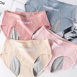 Women's Panties Cotton Menstrual Leak Proof Breathable Woman High Waist Women Girls Physiological Pants Intimates Period Panty