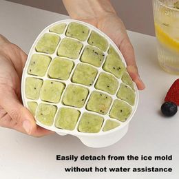 Baking Moulds Smooth Surface Ice Tray Dual Layer Silicone With Lid For Coffee Whiskey Cocktails 42 Cavities Stackable Freezer