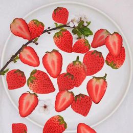Decorative Flowers 6-7CM/3PCS Real Natural Dried Fruit Slices Dry Pressed Dehydrated Strawberry Specimen For DIY Resin Jewellery Phone Case