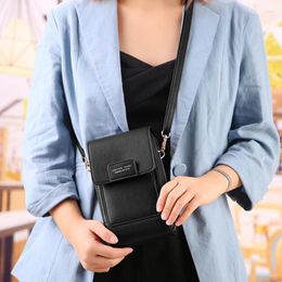 Shoulder Bags Transparent Retro Simple Cell Phone Bag Women Pu Leather Messenger Small Flap Mini