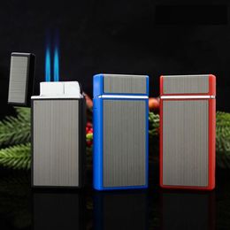 Hb211 Creative Iatable Windproof Lighter Single And Double Direct Injection Flame Patch Plastic Cigarette Set Wholesale