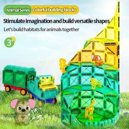 Magnetic Blocks Large magnetic building triangle square brick magnetic building block designer set magnetic toy childrens gift sensor toy WX5.17