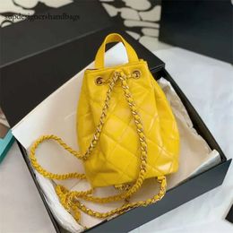 10A Retro Mirror Quality Designers Women Mini Backpacks Sheepskin Backpack Diamond Lattice Bucket Bag Chain Shoulder Bags Genuine leather H