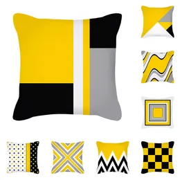 Pillow Yellow Seires Geometric Case Living Room Office Sofa Square Cover Nordic Home Decor Throw 45x45cm