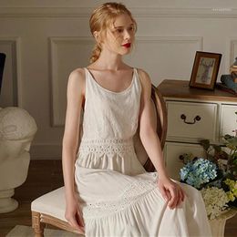 Women's Sleepwear Home Sling Flowers Lace Sleepshirts.Vintage Ladies Girl's Slim Princess Nightgowns Royal Nightdress Nightie